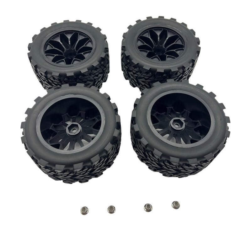 ZRRC 12mm Hex RC Wheels and Tires 1/10 Scale RC Truck Tires and Wheels for Traxxas Rustler Stampede 2wd 4x4 vxl Hoss E-Revo Redcat Volcano EPX RIAARIO AMORIL Tires and Wheels Preglued 4PCS - Image 2